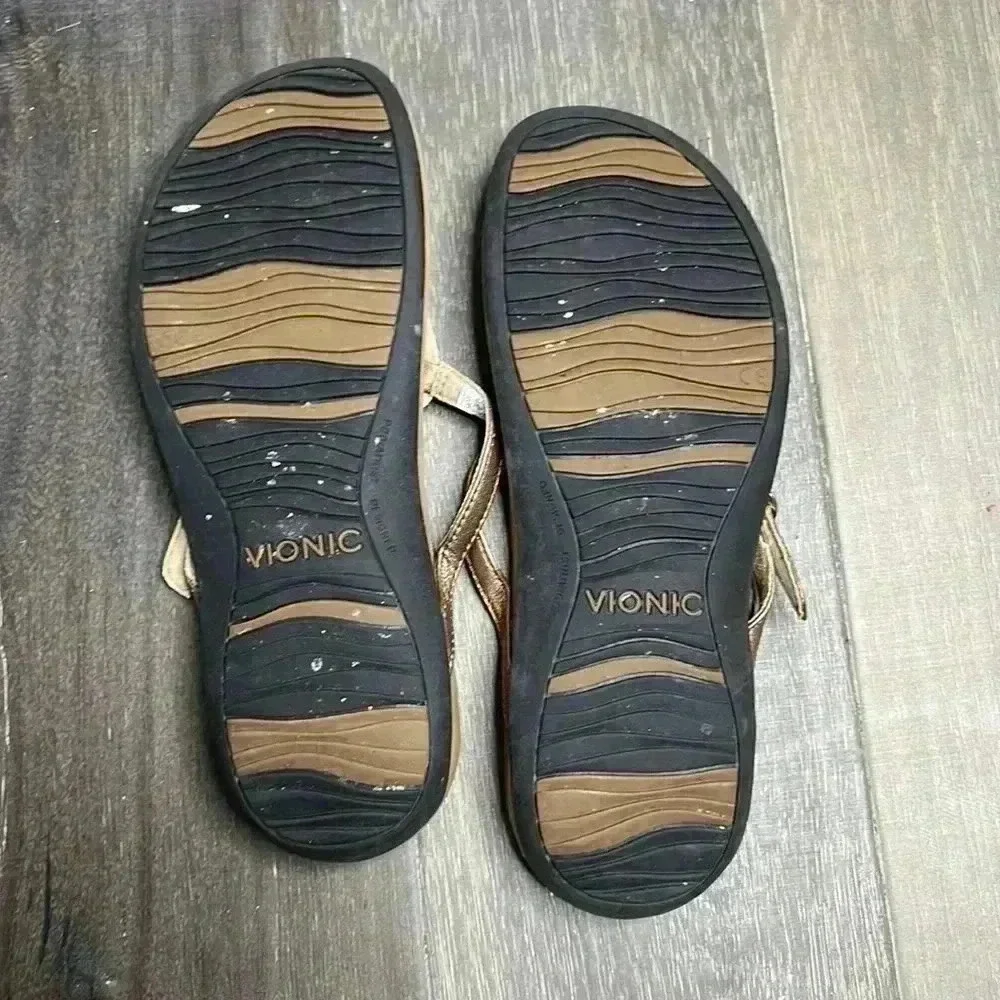 Vionic Karina Toe Post Flip Flop Sandal Concealed Orthotic Arch Support Size 7 - Picture 5 of 6